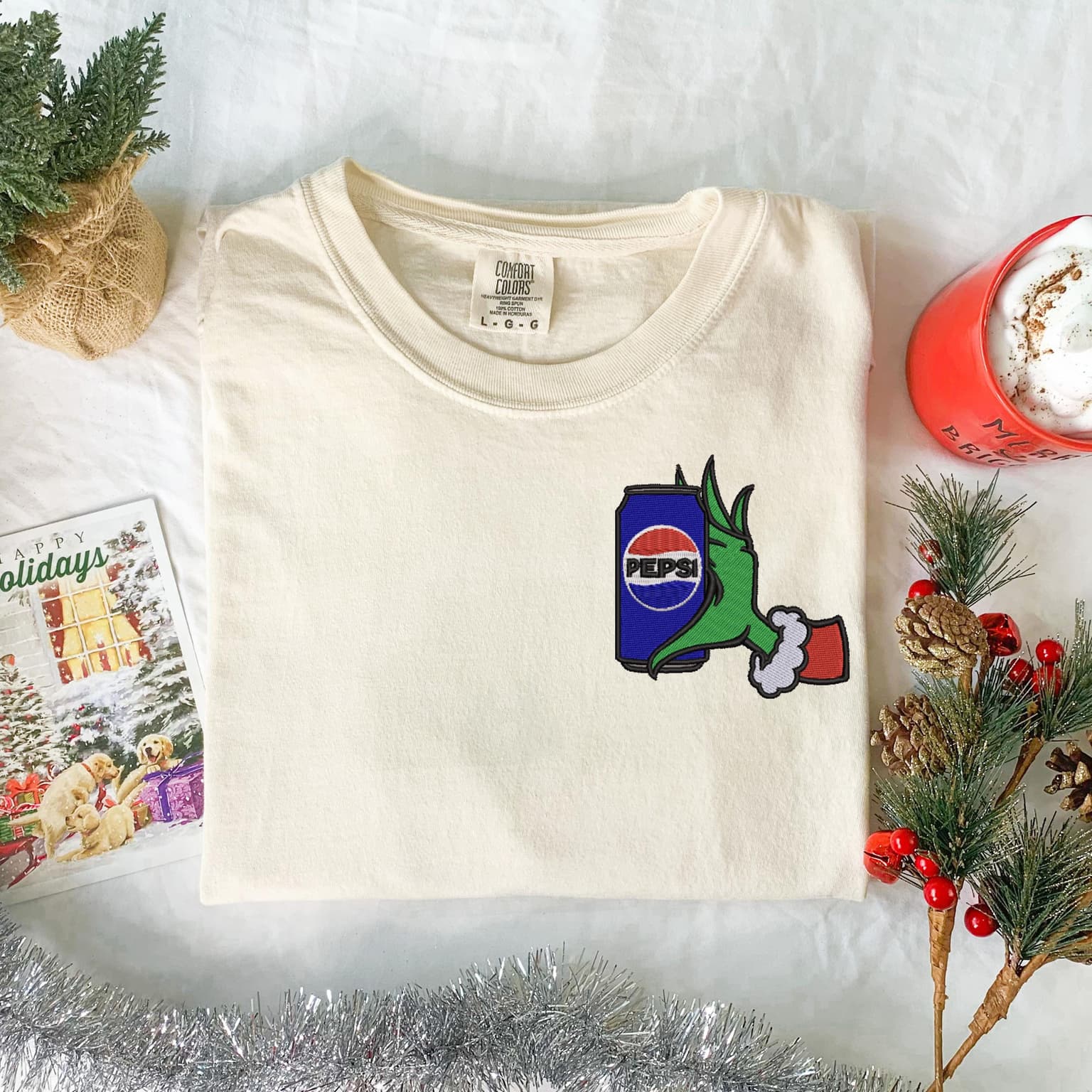 Embroidered Grinch Pepsi Shirt, Christmas Shirt - Image 4