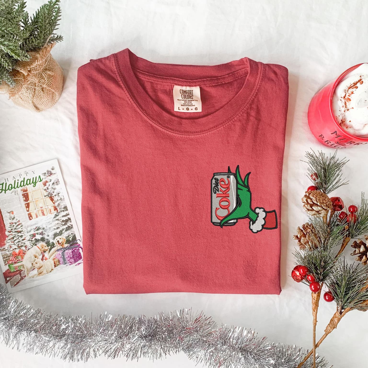 Embroidered Grinch Diet Coke Shirt, Christmas Grinch Shirt, Diet Coke Lover - Image 4