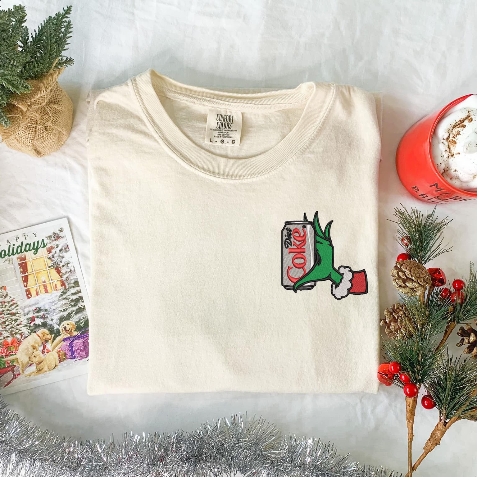 Embroidered Grinch Diet Coke Shirt, Christmas Grinch Shirt, Diet Coke Lover - Image 3