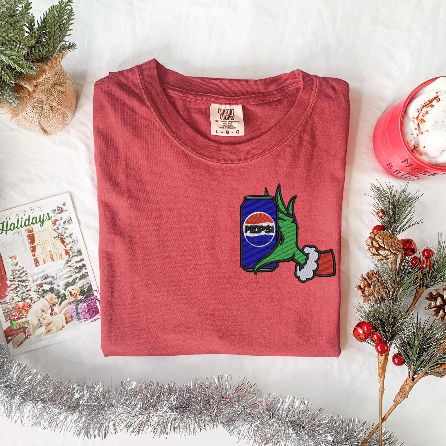 Embroidered Grinch Pepsi Shirt, Christmas Shirt - Image 5