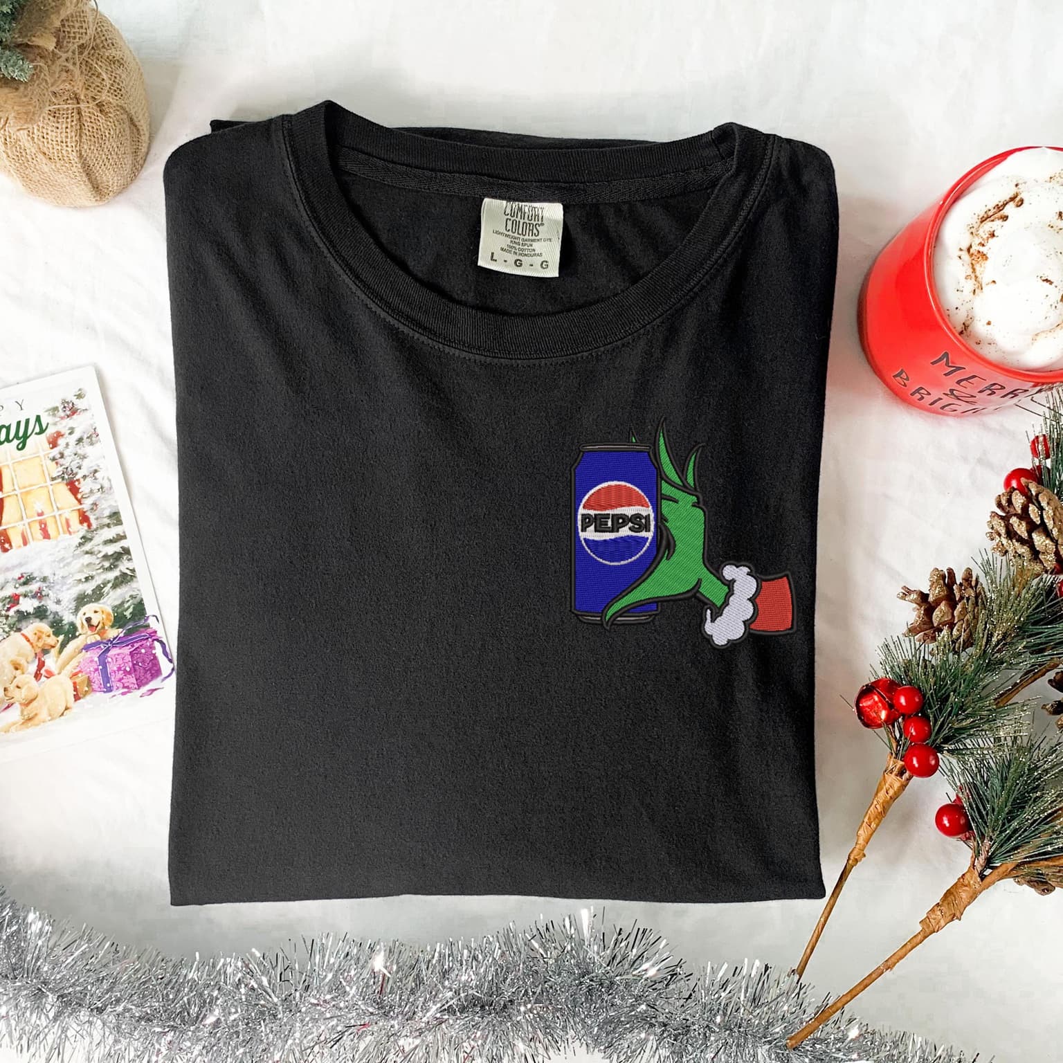 Embroidered Grinch Pepsi Shirt, Christmas Shirt - Image 3