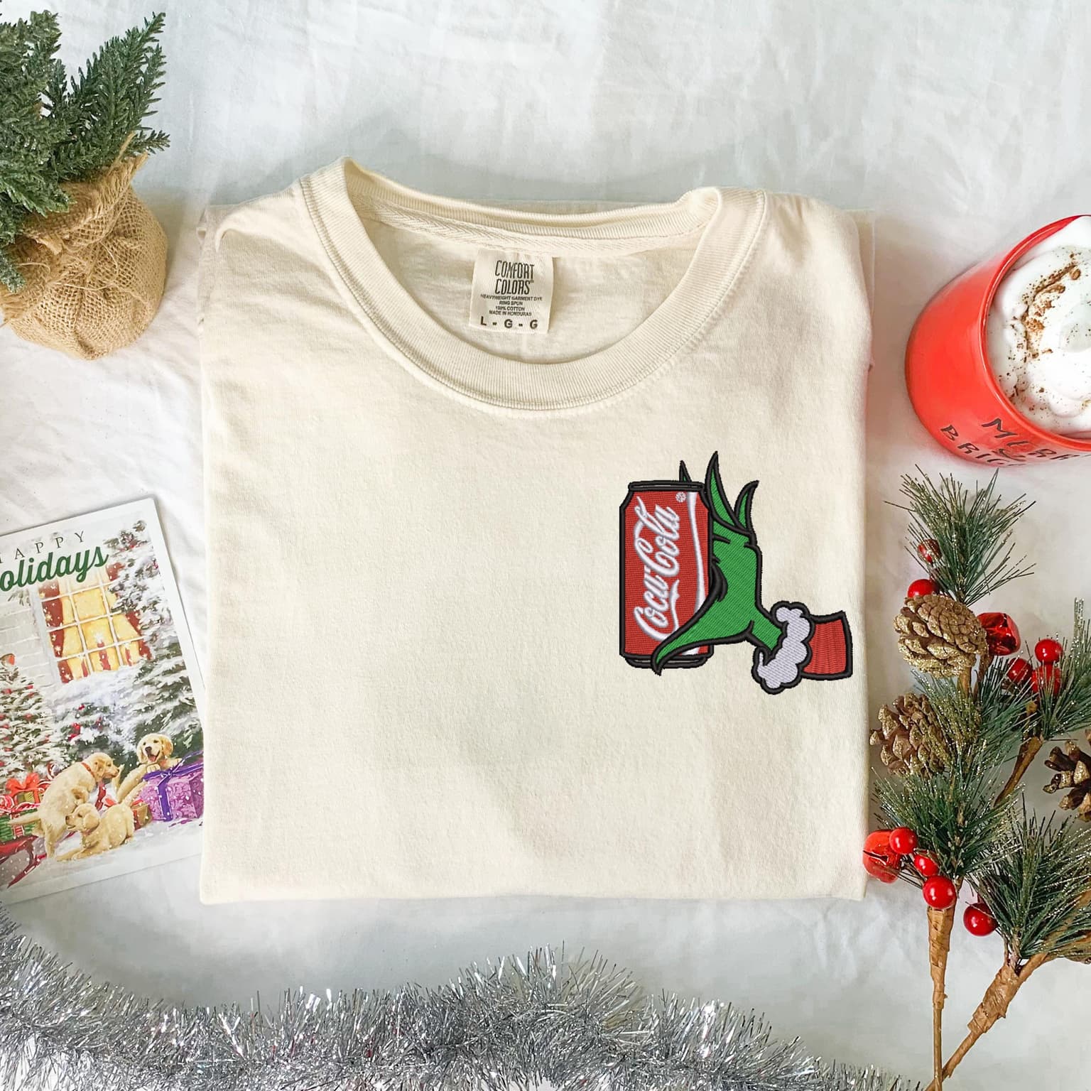 Embroidered Grinch Coke Shirt, Christmas Shirt - Image 3