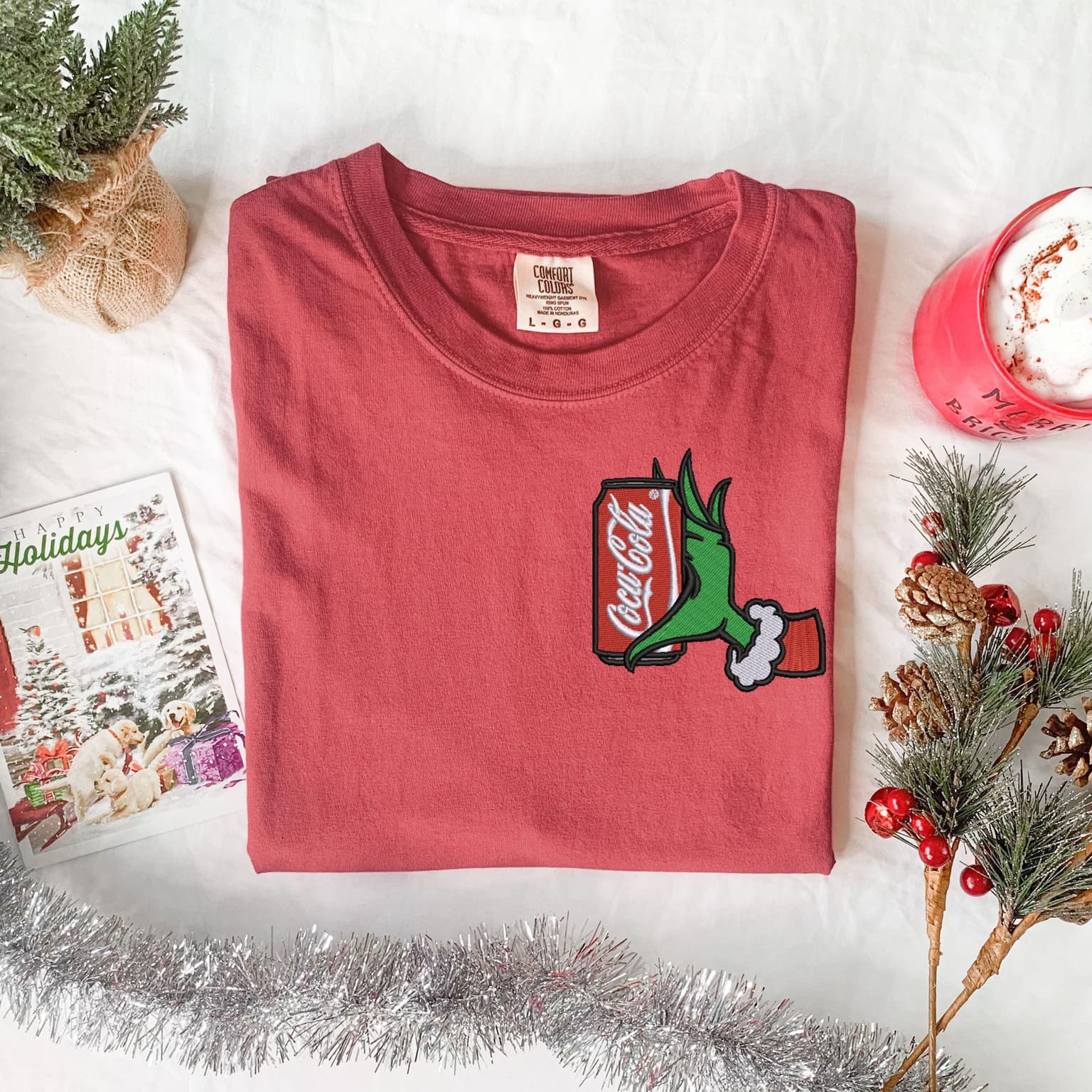 Embroidered Grinch Coke Shirt, Christmas Shirt - Image 5