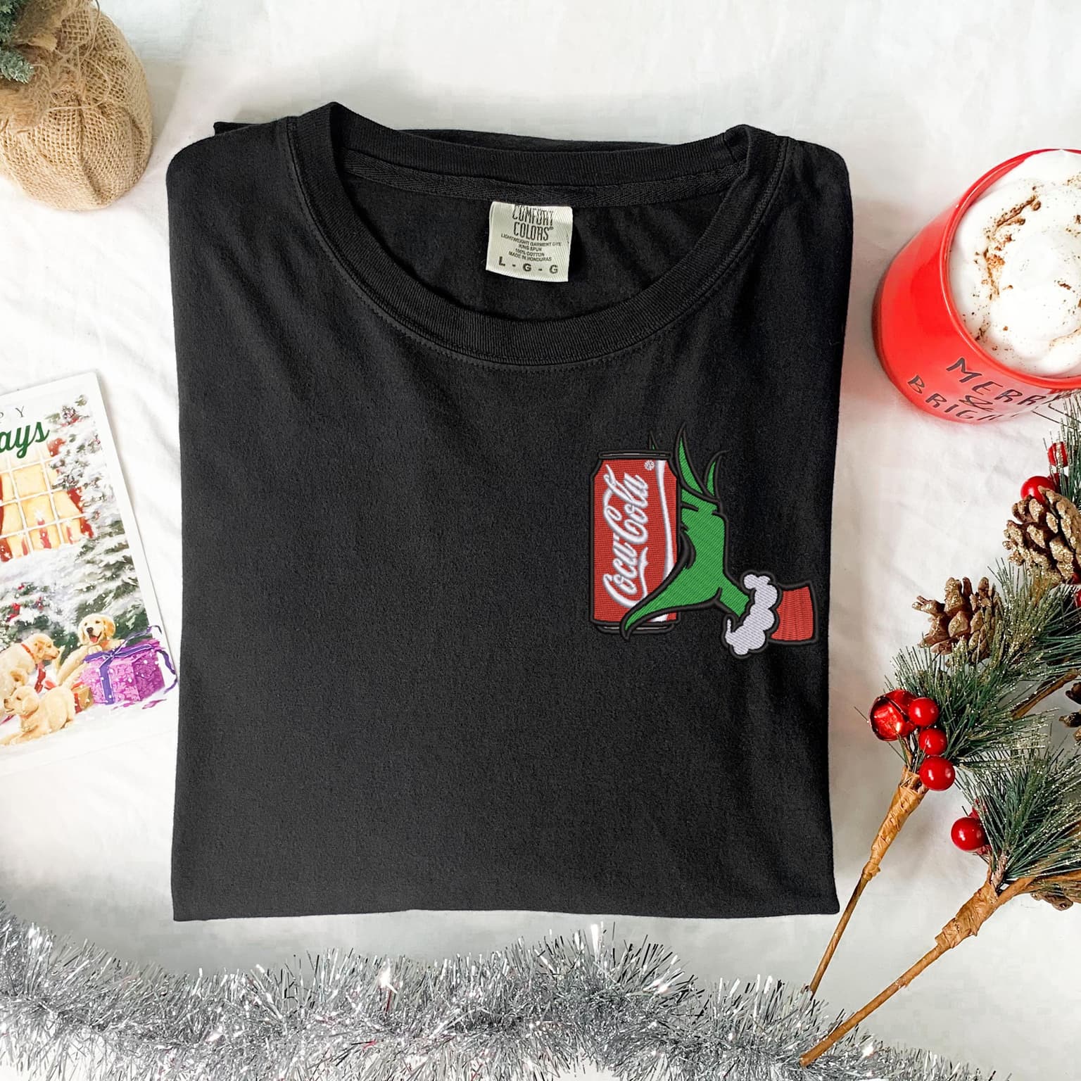Embroidered Grinch Coke Shirt, Christmas Shirt - Image 2