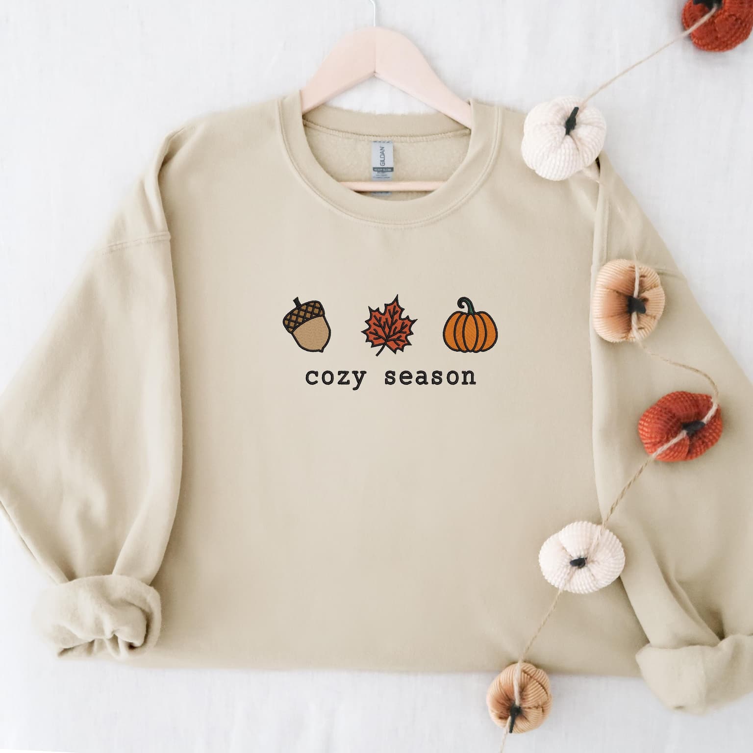Embroidered Cozy Season Sweatshirt, Cute Fall Sweatshirt, Cozy Fall Gifts - Image 5