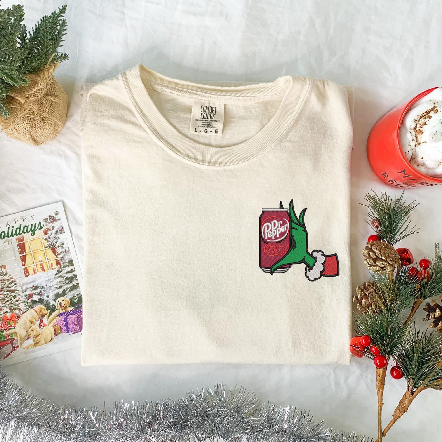 Embroidered Grinch Dr. Pepper Shirt, Christmas Grinch Shirt, Dr. Pepper Lover - Image 3