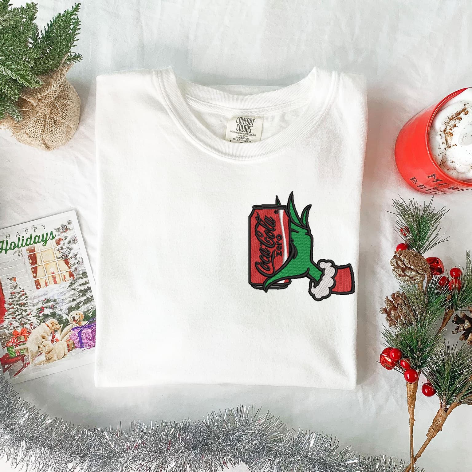 Embroidered Grinch Coke Zero Shirt, Christmas Grinch Shirt, Coke Zero Lover