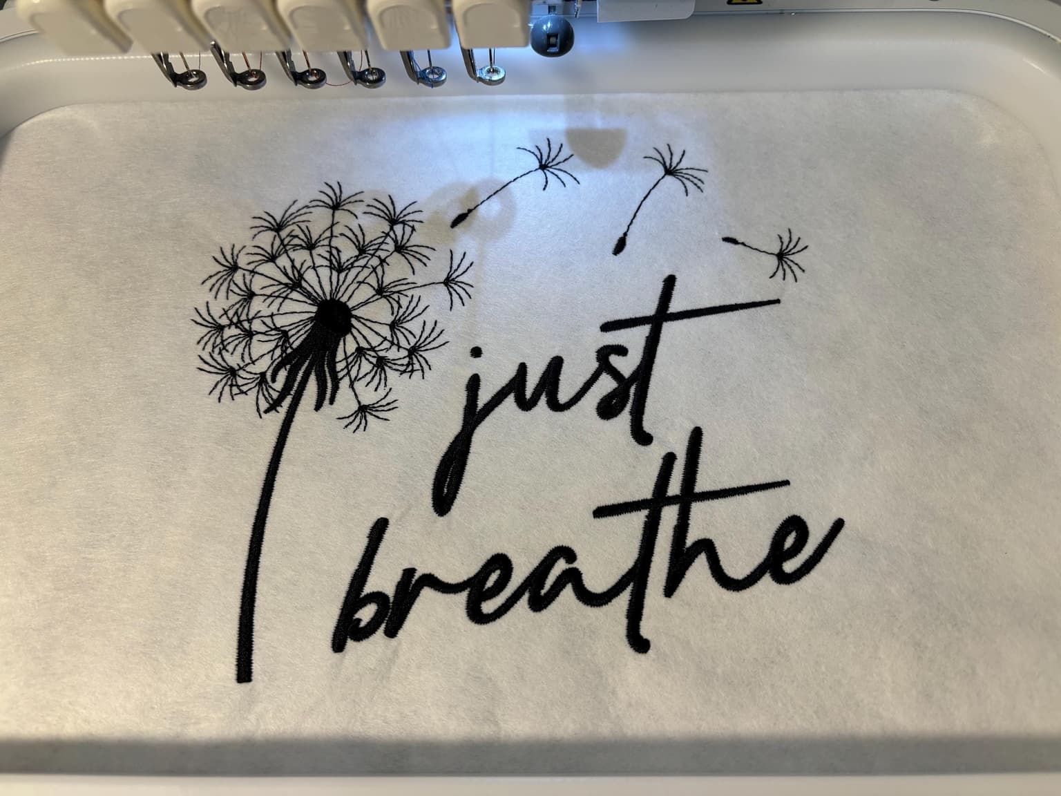 Embroidered Just Breathe Sweatshirt, Dandelion Design, Mindfulness Apparel - Image 2