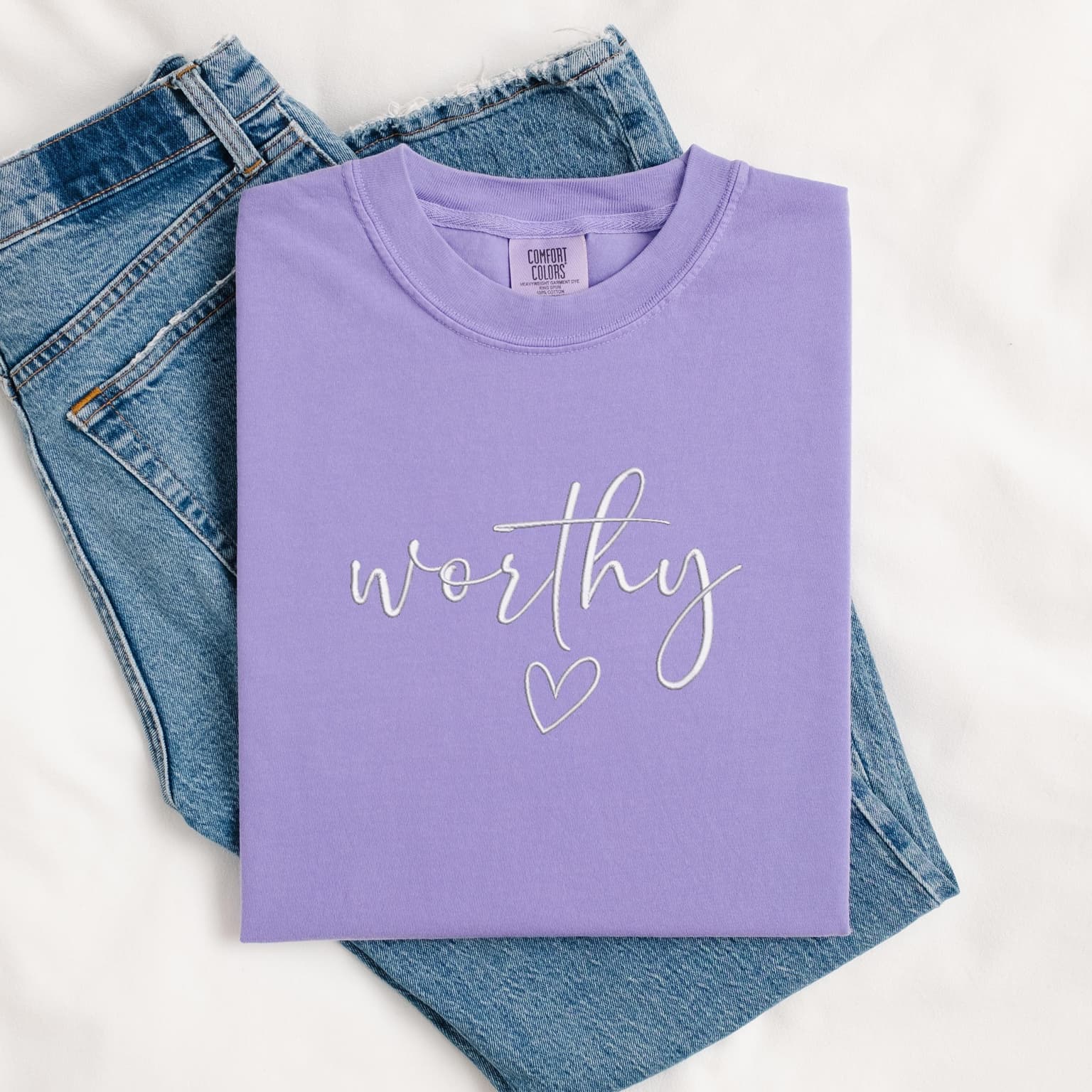 Embroidery Worthy T-Shirt, Inspirational Gift, Christian Wear, Religious T-Shirt, Bible T-Shirt, Comfort Colors - Image 7