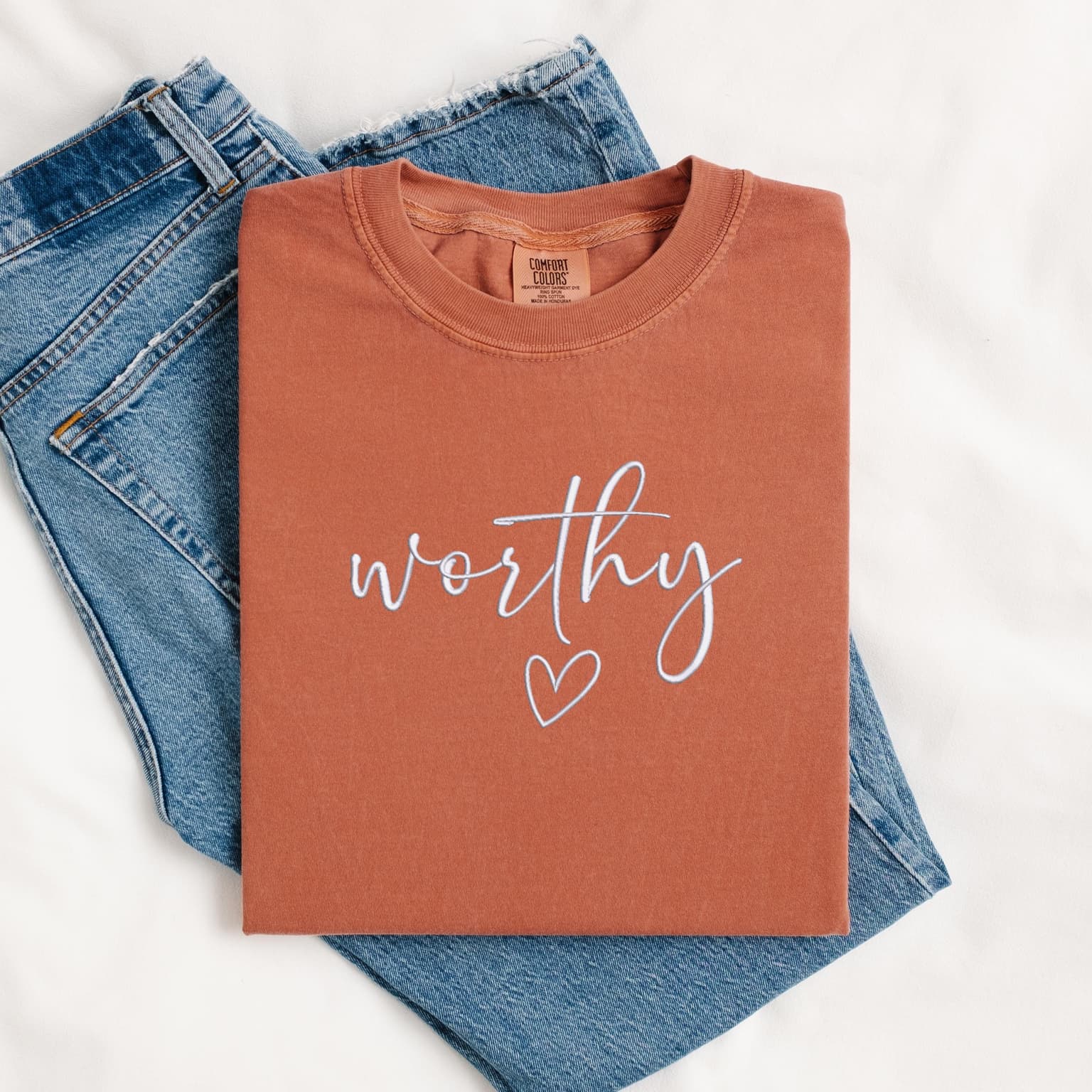 Embroidery Worthy T-Shirt, Inspirational Gift, Christian Wear, Religious T-Shirt, Bible T-Shirt, Comfort Colors - Image 6